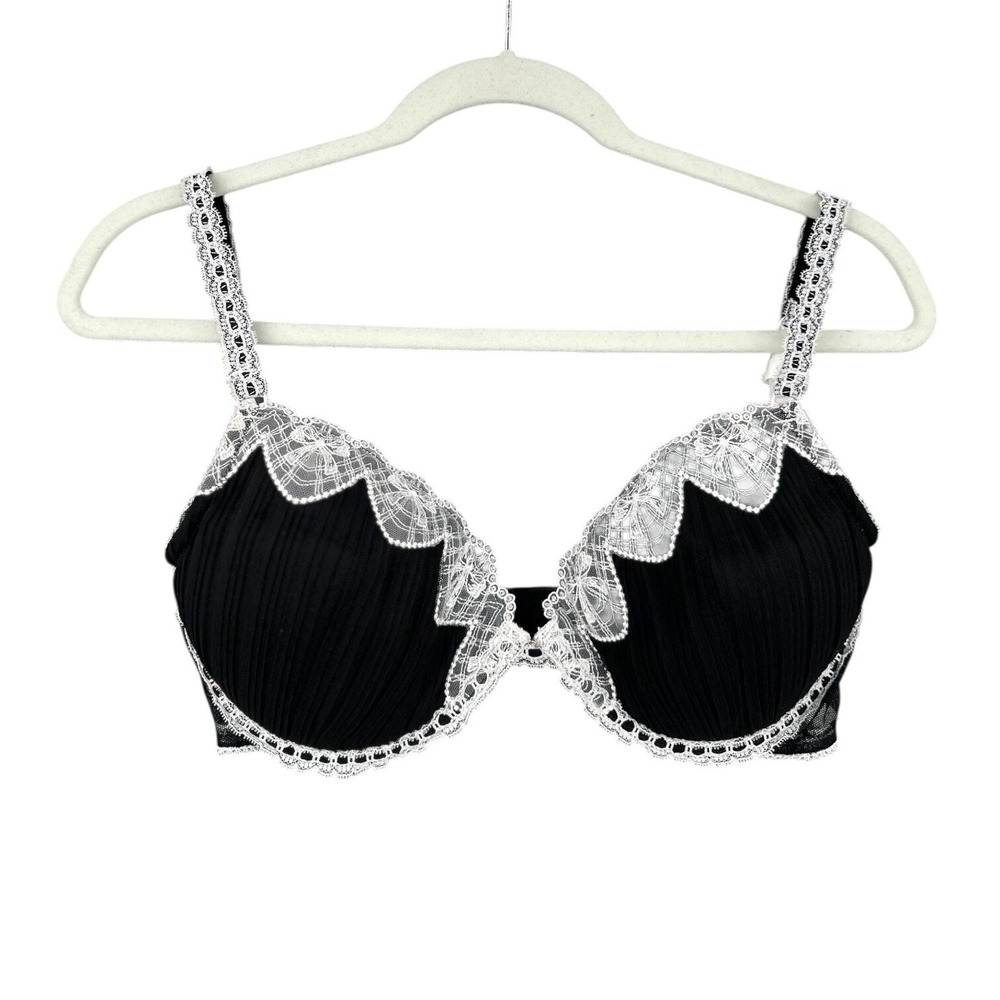 Cassandra Intimates Underwire Bra Women 36D Polyester Nylon Black White